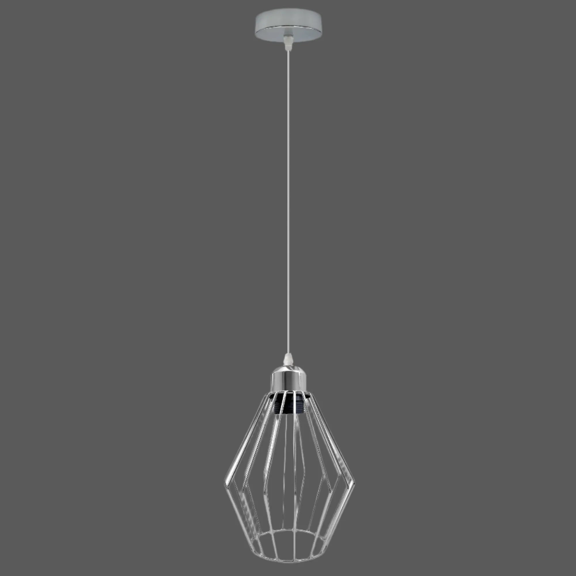 Chrome Retro Vintage Loft Style Ceiling Lamp Shade Easy Fit E27 Base Screw~4293