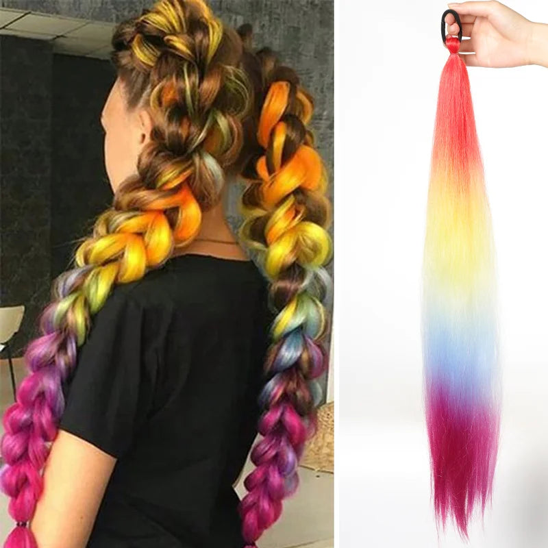 LUPU 26 Inch Ombre Ponytail Extension-5